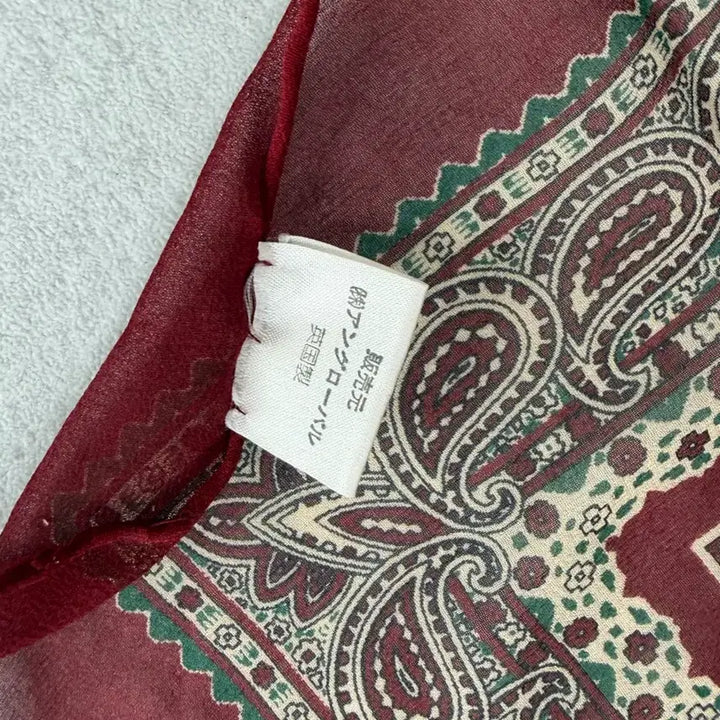 [BUNJANG] Margaret Howell Silk Bandana Burgundy Pattern / 마가렛호웰 실크 반다나 버건디 패턴