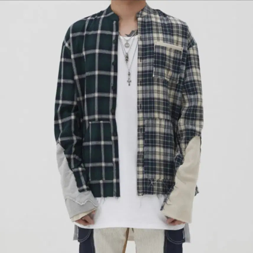 [BUNJANG] Inovant Asymmetric Warmer Check Shirt / 이노반트 언발란스 워머 체크 셔츠