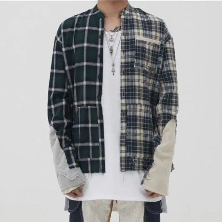 [BUNJANG] Inovant Asymmetric Warmer Check Shirt / 이노반트 언발란스 워머 체크 셔츠