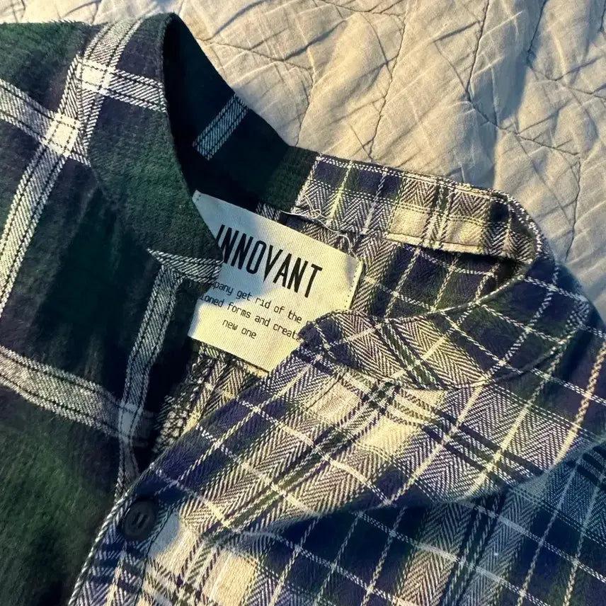 [BUNJANG] Inovant Asymmetric Warmer Check Shirt / 이노반트 언발란스 워머 체크 셔츠