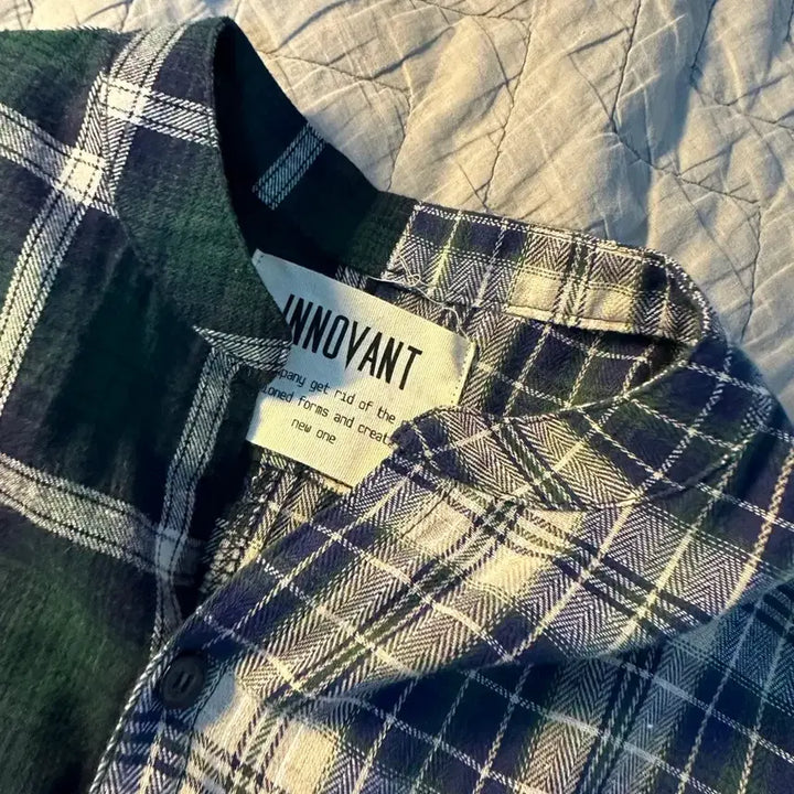 [BUNJANG] Inovant Asymmetric Warmer Check Shirt / 이노반트 언발란스 워머 체크 셔츠