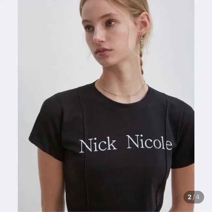 [BUNJANG] Nicol &amp; Nicole Crop T-Shirt Charcoal / 닉앤니콜 크롭 반팔티 챠콜