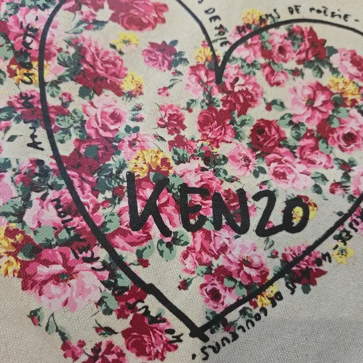 [BUNJANG] KENZO Canvas Heart Flower Tote Bag / KENZO 캔버스 하트 플라워 토트백