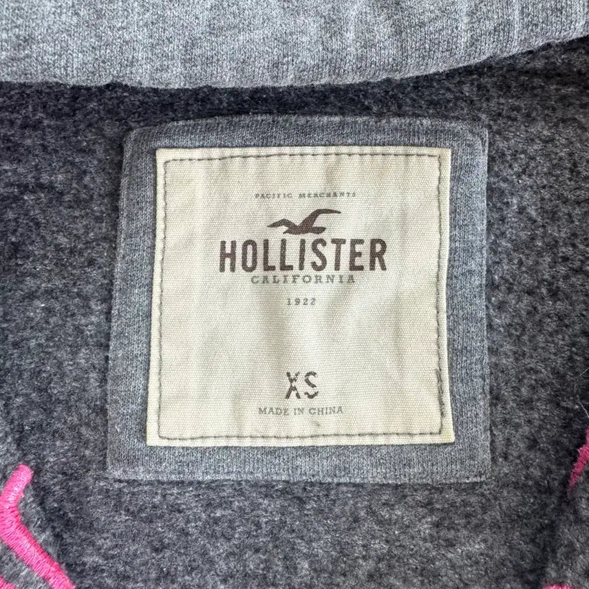 [SOLD OUT] Hollister 홀리스터 핑크 로고 그레이 후드집업