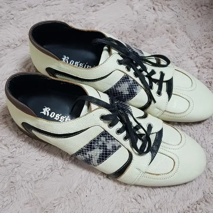 [BUNJANG] Rossini White Leather Sneakers / 로시니 흰색 가죽 스니커즈