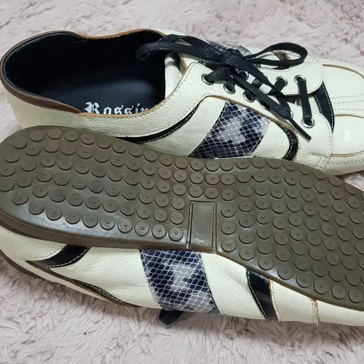 [BUNJANG] Rossini White Leather Sneakers / 로시니 흰색 가죽 스니커즈