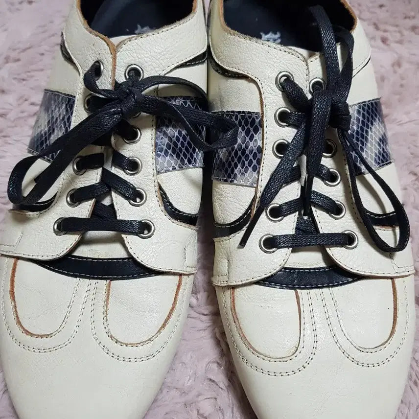 [BUNJANG] Rossini White Leather Sneakers / 로시니 흰색 가죽 스니커즈