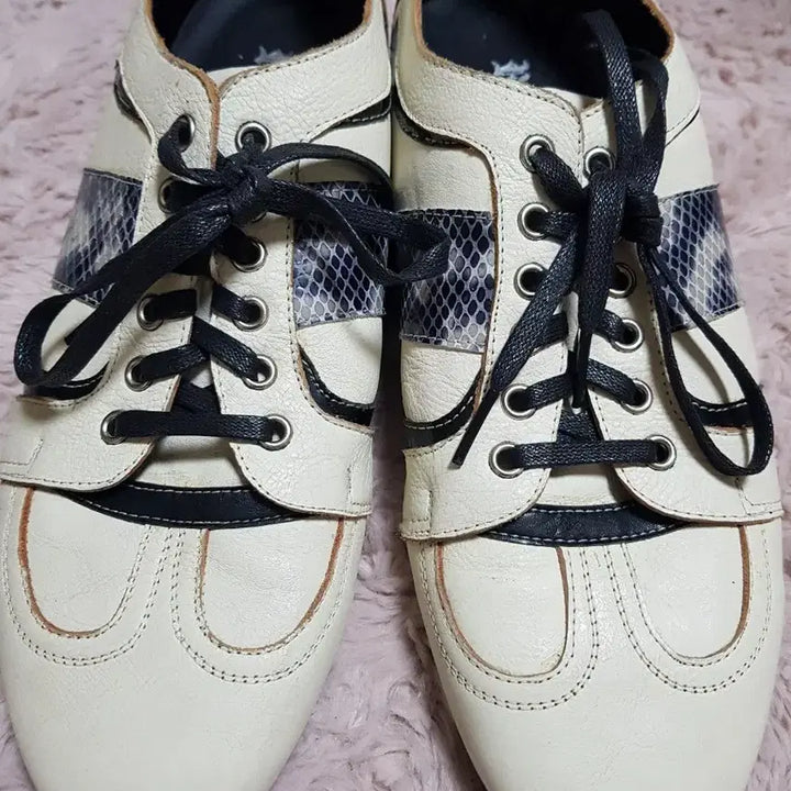 [BUNJANG] Rossini White Leather Sneakers / 로시니 흰색 가죽 스니커즈