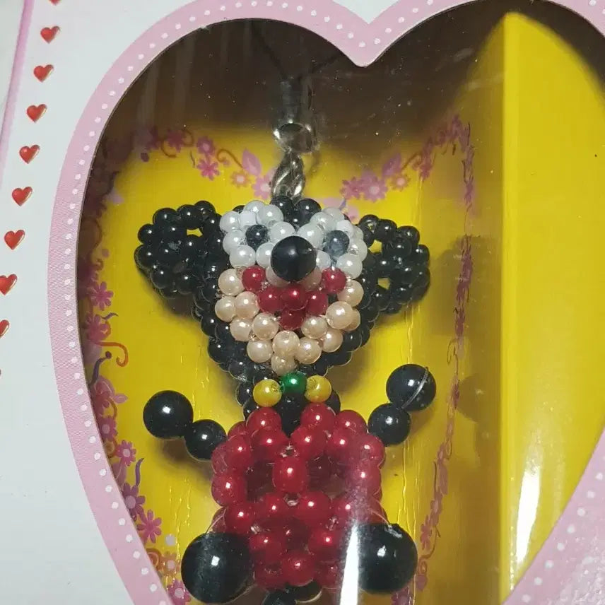 [BUNJANG] Mickey Mouse Bead Keychain / 급처 고전스트랩 고전문구비즈키링 새상품 미키마우스 고전킽스 비즈키티스트랩