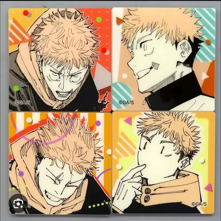 [SOLD OUT] 정리세일)주술회전 이타도리 유지 원화전 사각 마그넷 4종 세트 일본정품