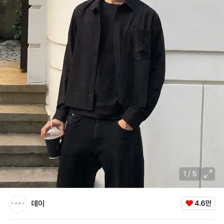 [BUNJANG] Day Crop Shirt Black M / [새상품] 데이 크롭 셔츠 블랙 M
