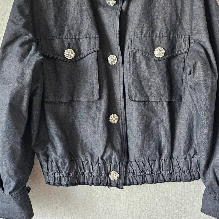 [SOLD OUT] 2020.랑방컬렉션 )큐빅버튼 포인트 데님 보머자켓