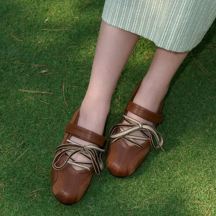 [BUNJANG] Mary Jane Brown Lace Strap Shoes - 230 - New / 당일배송 포른른 메리제인 브라운 슈즈 Lace Strap 230 새상품