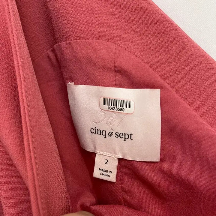 [BUNJANG] Cinq à Sept One Shoulder Flare Pink Dress / 생카셉 원숄더 플레어 핑크 원피스