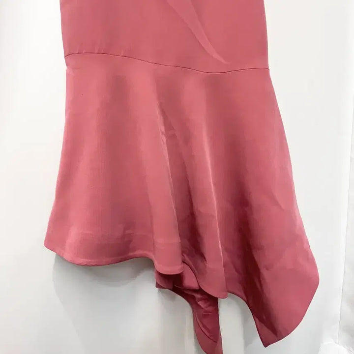 [BUNJANG] Cinq à Sept One Shoulder Flare Pink Dress / 생카셉 원숄더 플레어 핑크 원피스