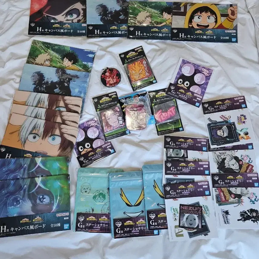 [BUNJANG] My Hero Academia "H" Prize Stationery &amp; Canvas Board Bundle Set / 나히아 하위상 상품 일괄