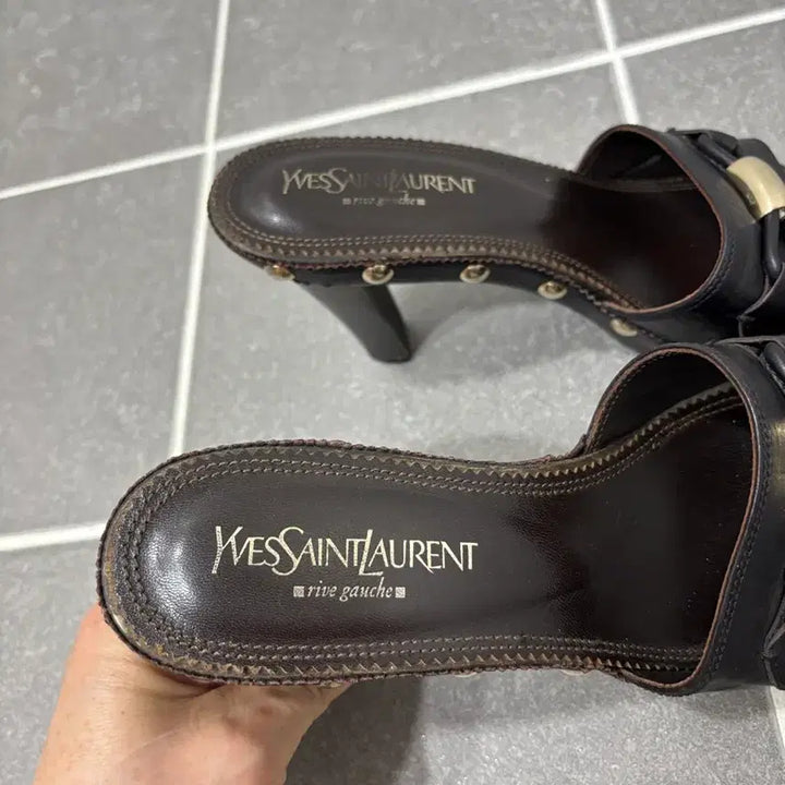 [BUNJANG] Saint Laurent Mule Wood Material Shoes / 정품)생로랑 뮬