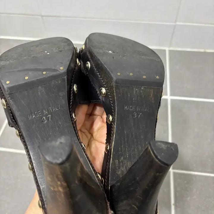 [BUNJANG] Saint Laurent Mule Wood Material Shoes / 정품)생로랑 뮬