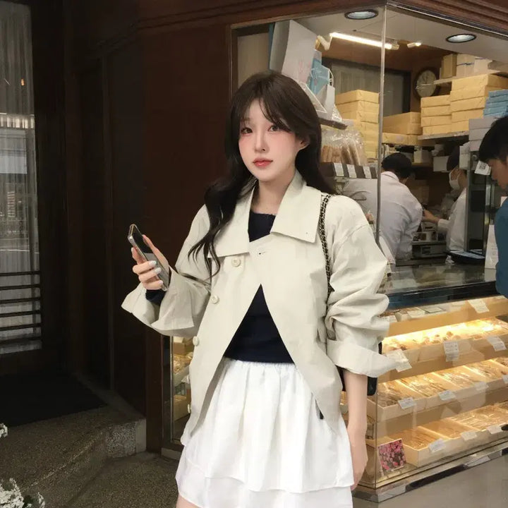 [BUNJANG] 새상품) 리올 마켓 lior 코튼 블루종 자켓 아이보리 / 새상품) 리올 마켓 lior 코튼 블루종 자켓 아이보리