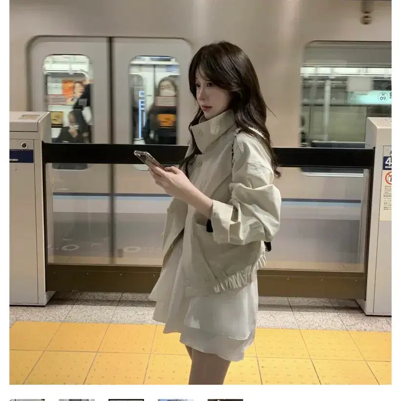 [BUNJANG] 새상품) 리올 마켓 lior 코튼 블루종 자켓 아이보리 / 새상품) 리올 마켓 lior 코튼 블루종 자켓 아이보리