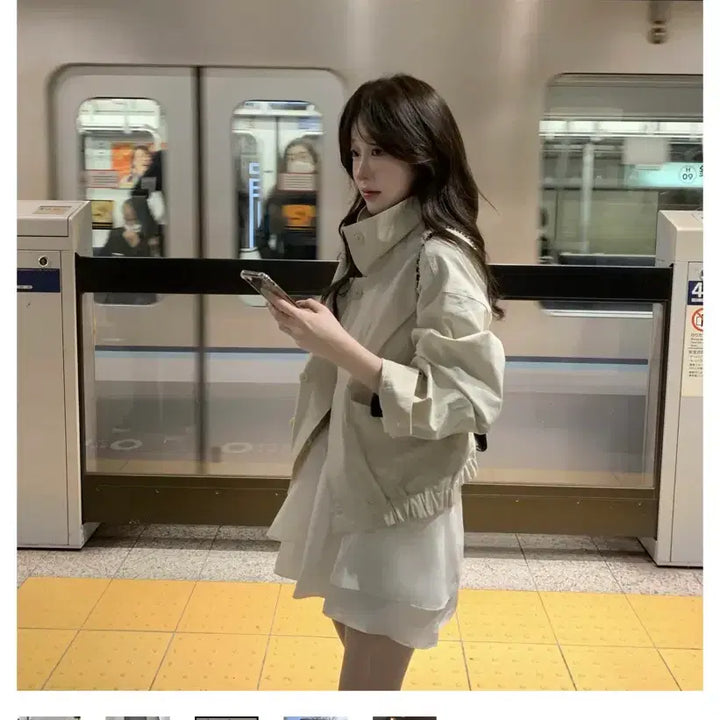 [BUNJANG] 새상품) 리올 마켓 lior 코튼 블루종 자켓 아이보리 / 새상품) 리올 마켓 lior 코튼 블루종 자켓 아이보리