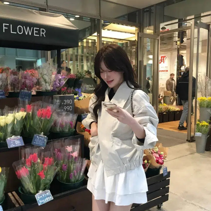 [BUNJANG] 새상품) 리올 마켓 lior 코튼 블루종 자켓 아이보리 / 새상품) 리올 마켓 lior 코튼 블루종 자켓 아이보리