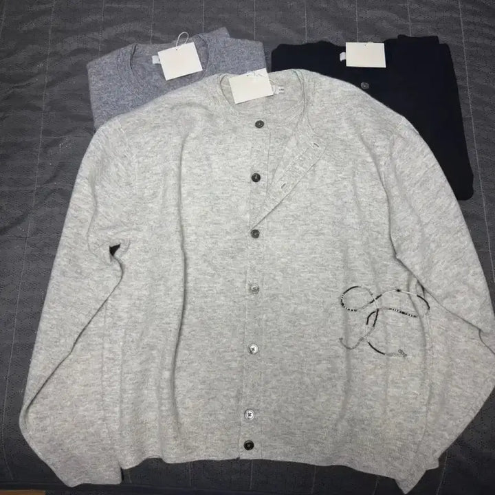 [BUNJANG] Layered Cardigan Sweatshirt Integrated Knit / (새상품)레이어드 가디건 맨투맨 일체형 니트