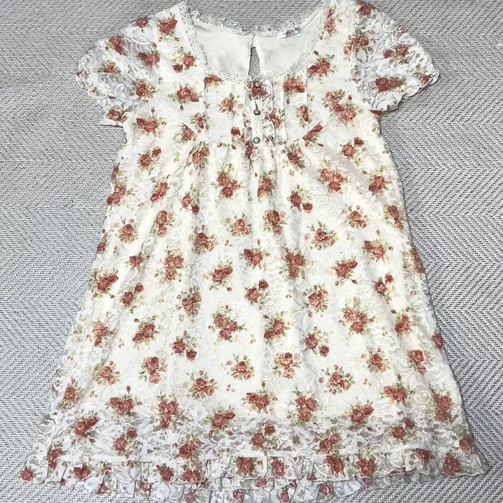 [BUNJANG] COLZA Floral Bow Blouse / 빈티지 히메갸루 히메카지 콜자 반팔 블라우스 리즈리사 엑시즈팜 stc