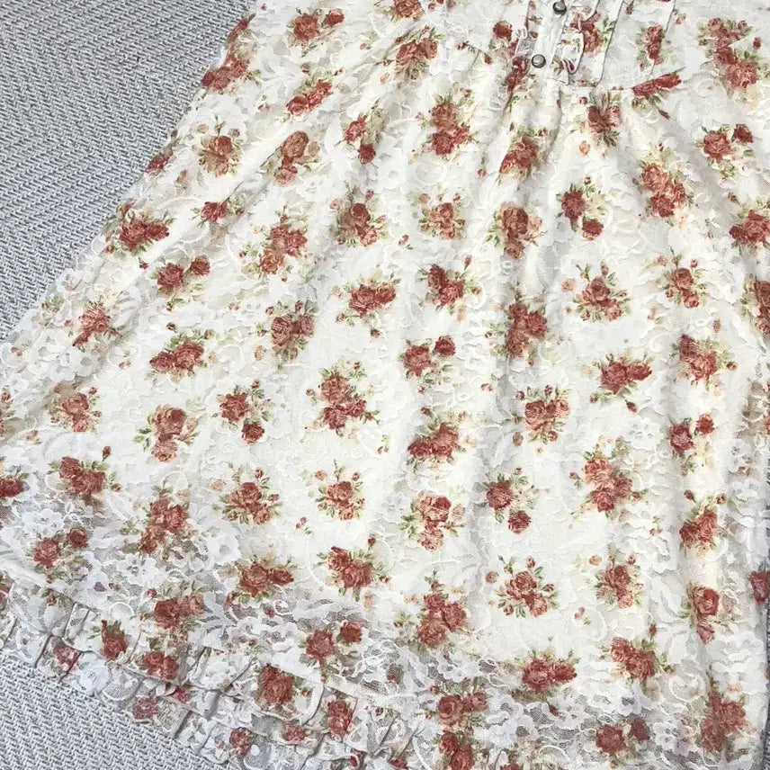 [BUNJANG] COLZA Floral Bow Blouse / 빈티지 히메갸루 히메카지 콜자 반팔 블라우스 리즈리사 엑시즈팜 stc