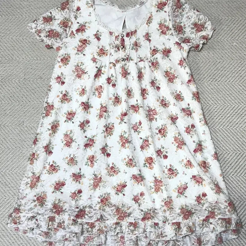 [BUNJANG] COLZA Floral Short Sleeve Dress / 빈티지 히메갸루 히메카지 콜자 반팔 원피스 리즈리사 엑시즈팜 stc