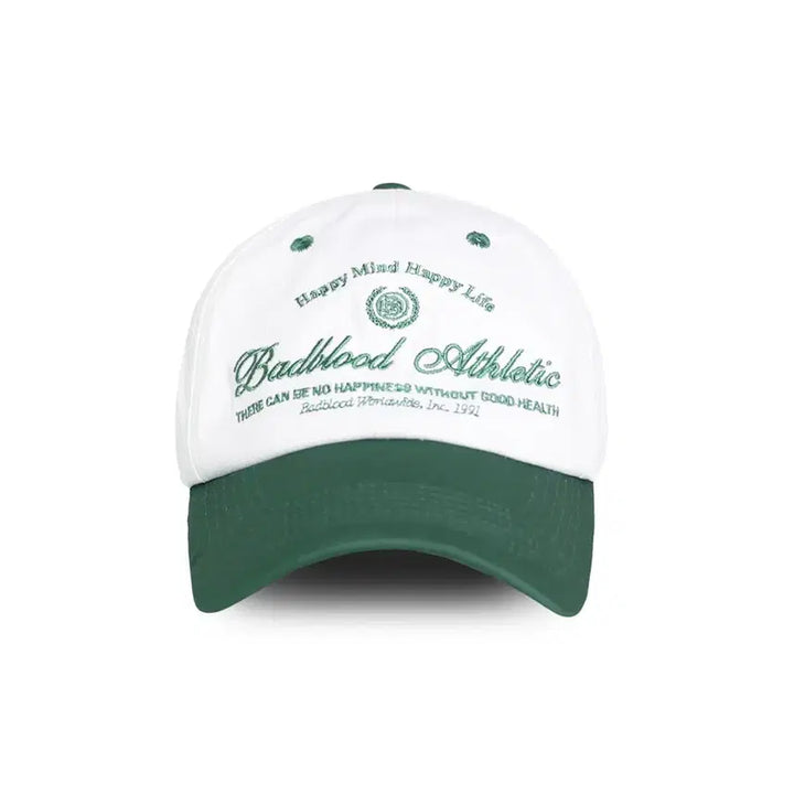 [BUNJANG] Badblood Laurel Classic Ball Cap White/Green / 배드블러드 로렐 클래식 볼캡 화이트/그린