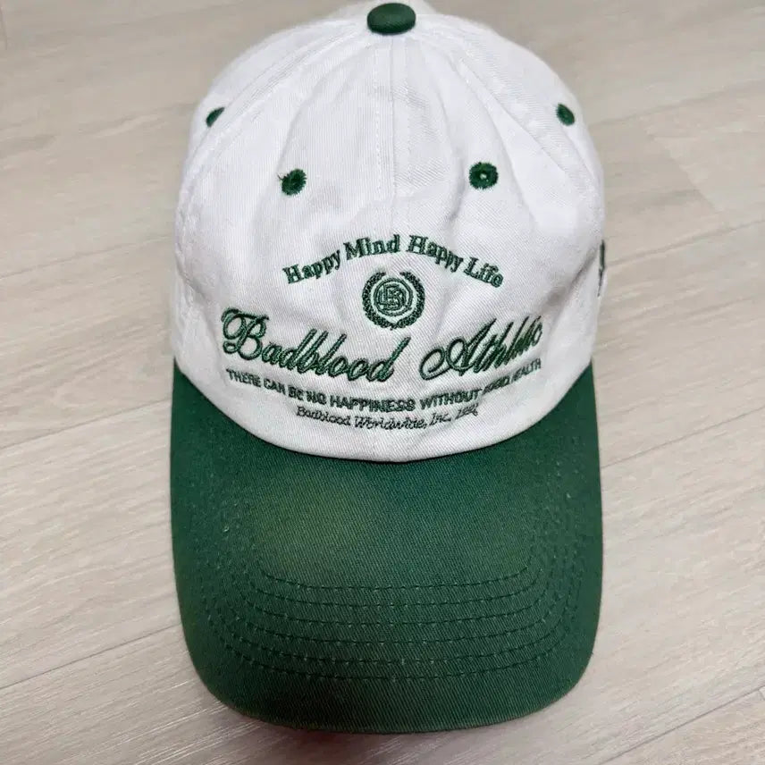 [BUNJANG] Badblood Laurel Classic Ball Cap White/Green / 배드블러드 로렐 클래식 볼캡 화이트/그린