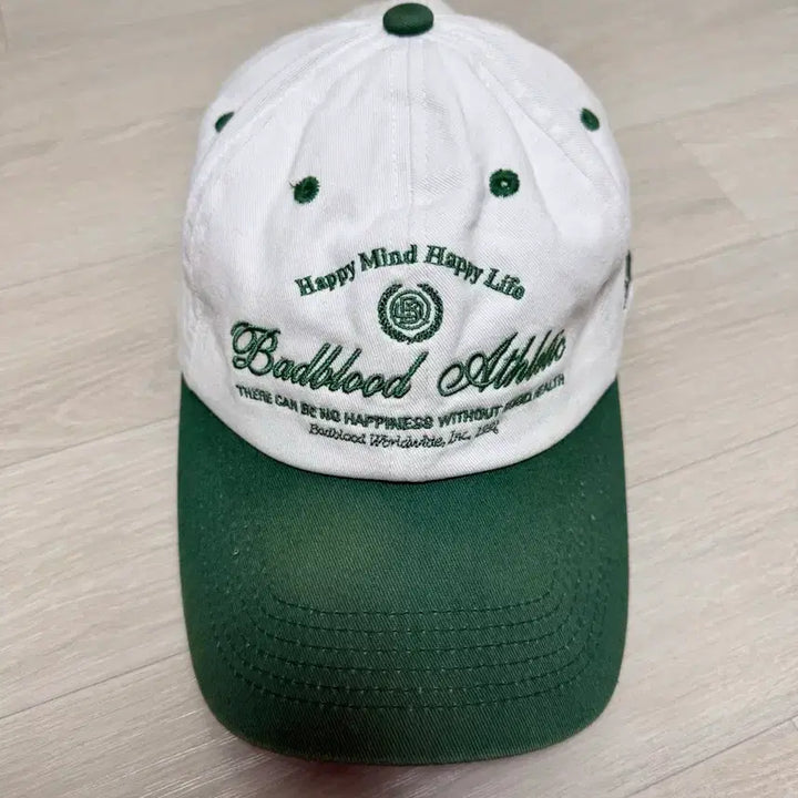 [BUNJANG] Badblood Laurel Classic Ball Cap White/Green / 배드블러드 로렐 클래식 볼캡 화이트/그린