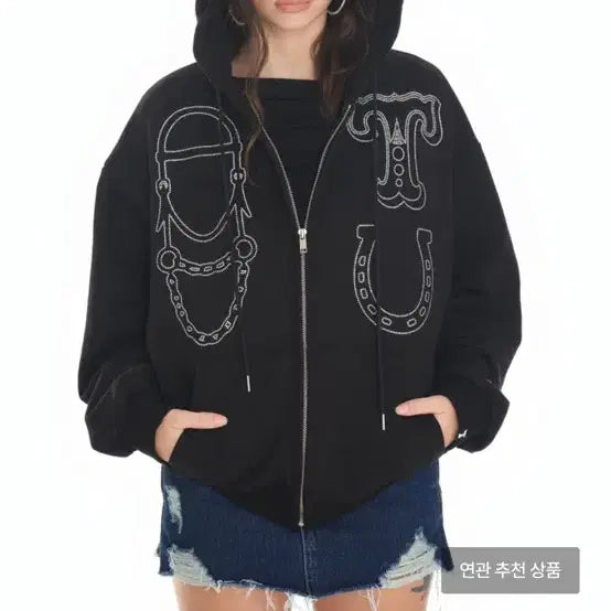 [SOLD OUT] 투머치택스 웨스턴 후드집업 블랙