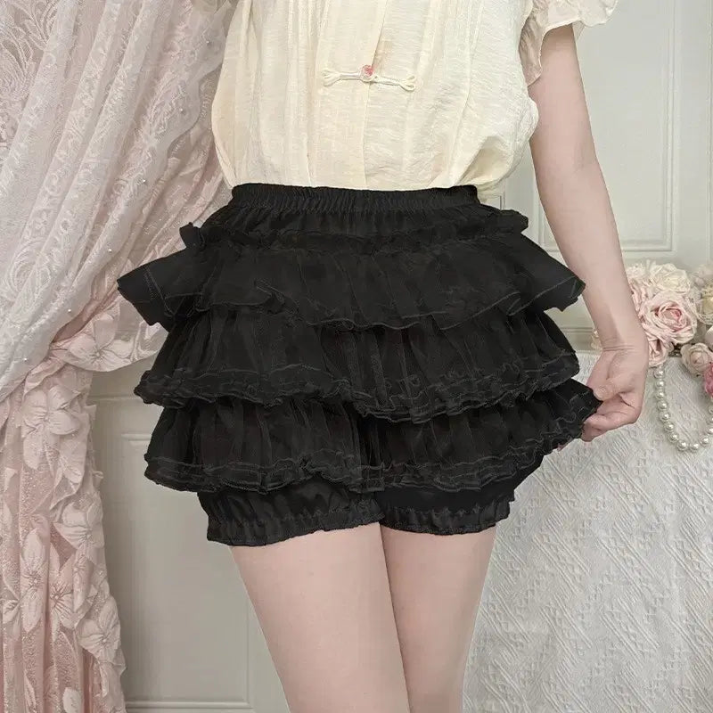 [BUNJANG] Kankan Lace Frill Mini Skirt / [새상품/빠른발송] 캉캉 레이스 프릴 미니스커트 히메 갸루 치마