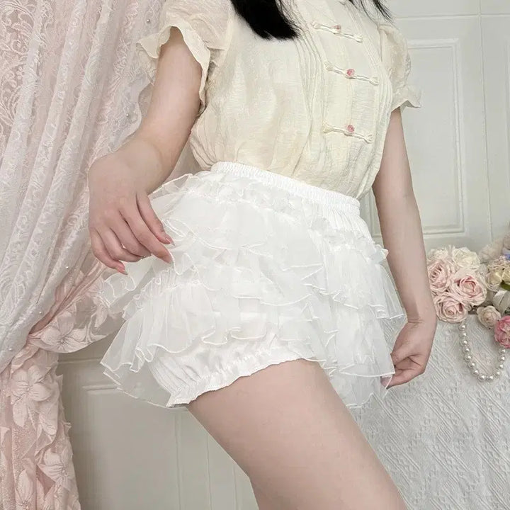 [BUNJANG] Kankan Lace Frill Mini Skirt / [새상품/빠른발송] 캉캉 레이스 프릴 미니스커트 히메 갸루 치마