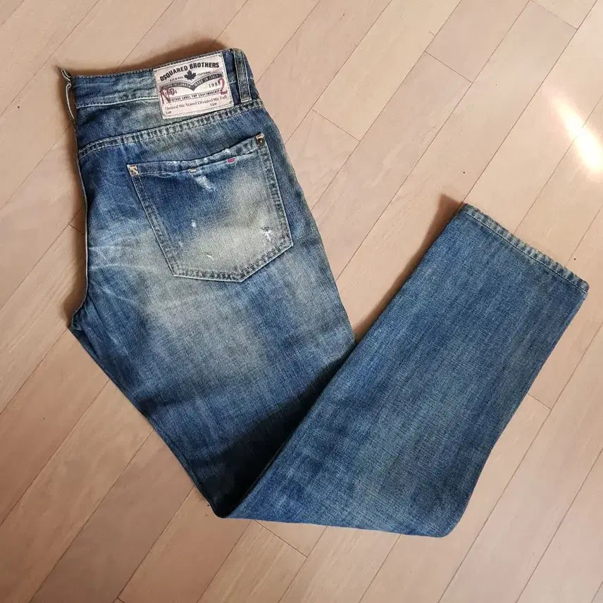 [BUNJANG] Dsquared2 Brother Vintage Patch Slim Denim Pants / 32 / 디스퀘어드 이태리/  브라더 빈티지패치 슬림데님 / 토소-48