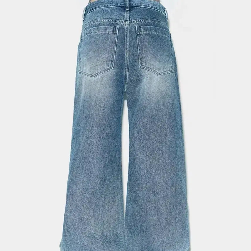 [BUNJANG] yeel SIGNATURE LOGO DESTROYED DENIM / yeel SIGNATURE LOGO DESTROYED DENIM BLUE