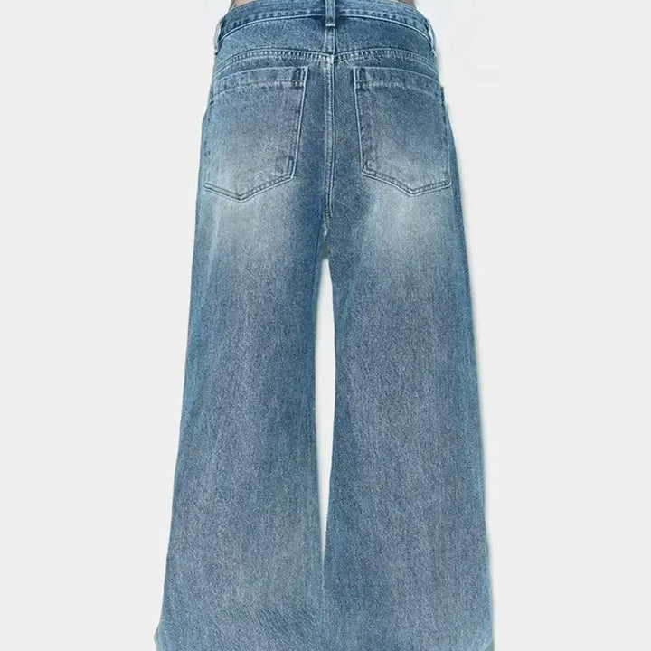 [BUNJANG] yeel SIGNATURE LOGO DESTROYED DENIM / yeel SIGNATURE LOGO DESTROYED DENIM BLUE