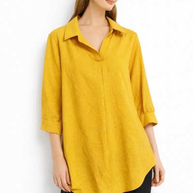 [SOLD OUT] 머스타드 7부 소매 셔츠 블라우스