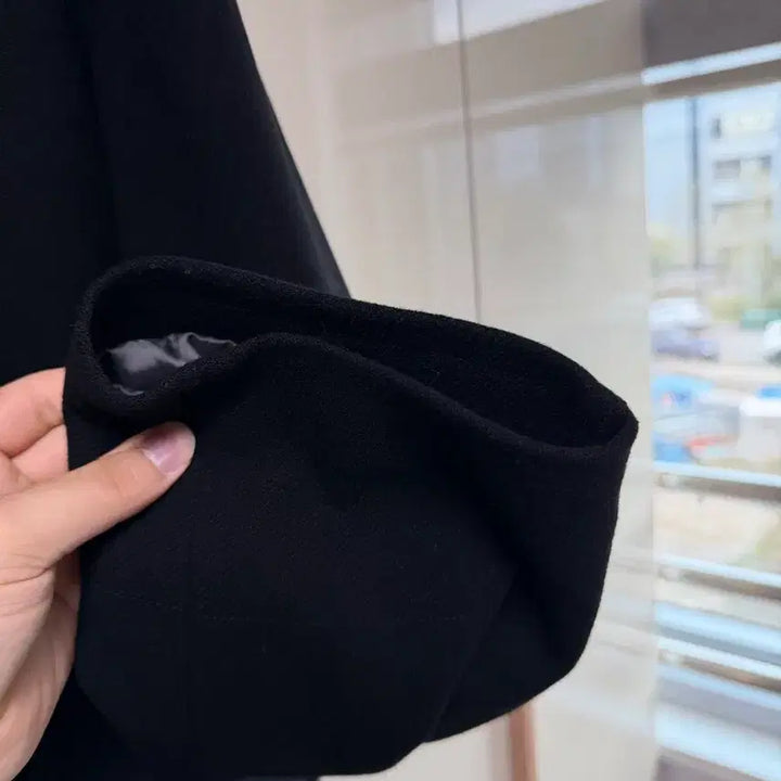 [BUNJANG] Polytelu Wool Pea Coat (Padded Lining) - Black / (4) 폴리테루 울 피코트(패디드 라이닝) 블랙