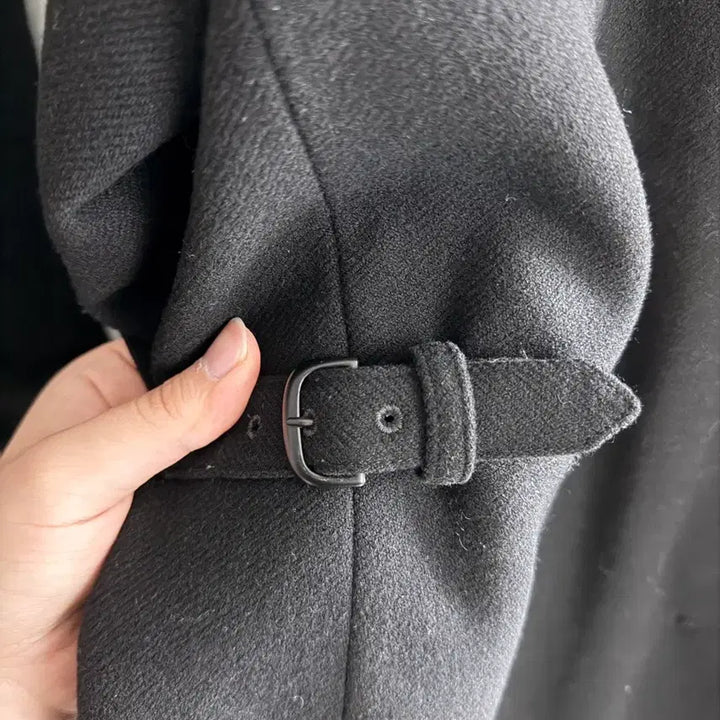 [BUNJANG] Polytelu Wool Pea Coat (Padded Lining) - Black / (4) 폴리테루 울 피코트(패디드 라이닝) 블랙