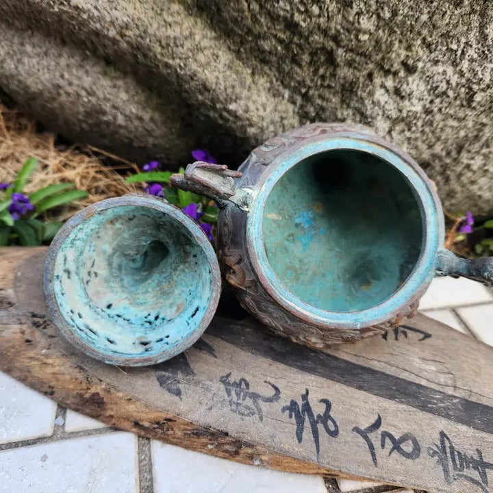 [BUNJANG] Antique Incense Burner with Twin Handles / 3족 쌍귀(양이) 동향로