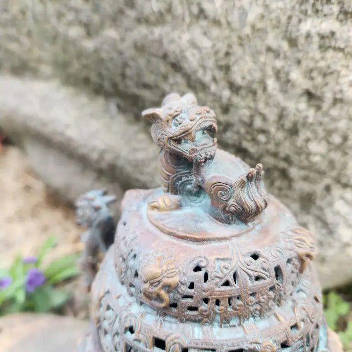 [BUNJANG] Antique Incense Burner with Twin Handles / 3족 쌍귀(양이) 동향로