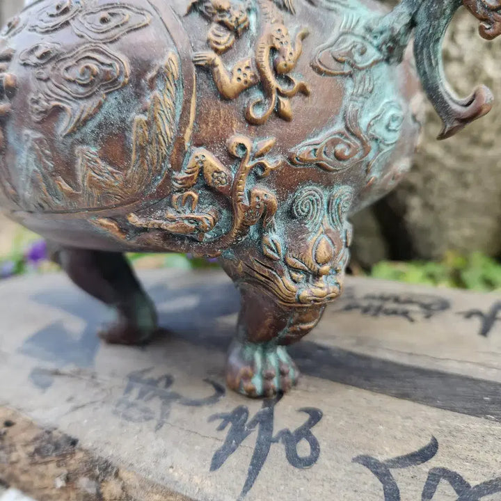[BUNJANG] Antique Incense Burner with Twin Handles / 3족 쌍귀(양이) 동향로