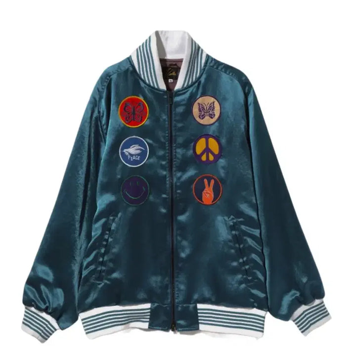 [BUNJANG] Needles Acetate Satin Award Jacket Blue / [M] 니들스 아세테이트 사틴 어워드 자켓 블루