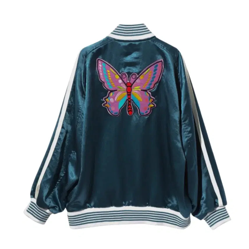 [BUNJANG] Needles Acetate Satin Award Jacket Blue / [M] 니들스 아세테이트 사틴 어워드 자켓 블루