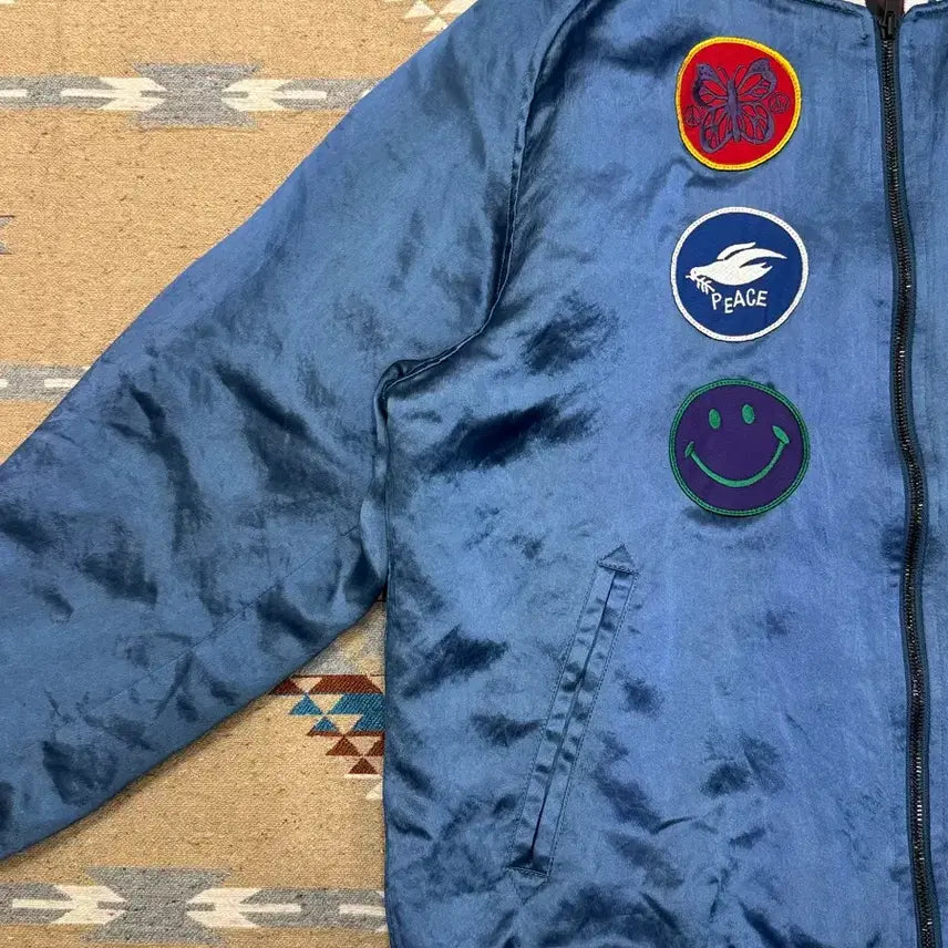[BUNJANG] Needles Acetate Satin Award Jacket Blue / [M] 니들스 아세테이트 사틴 어워드 자켓 블루