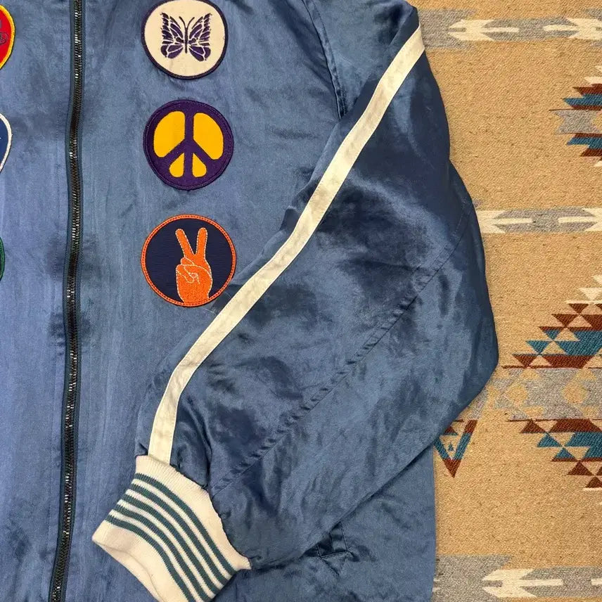 [BUNJANG] Needles Acetate Satin Award Jacket Blue / [M] 니들스 아세테이트 사틴 어워드 자켓 블루