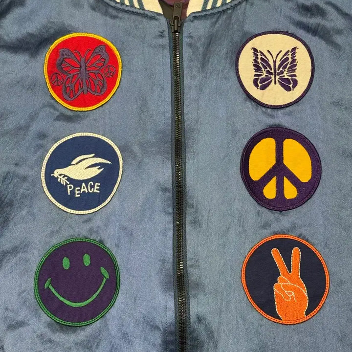 [BUNJANG] Needles Acetate Satin Award Jacket Blue / [M] 니들스 아세테이트 사틴 어워드 자켓 블루